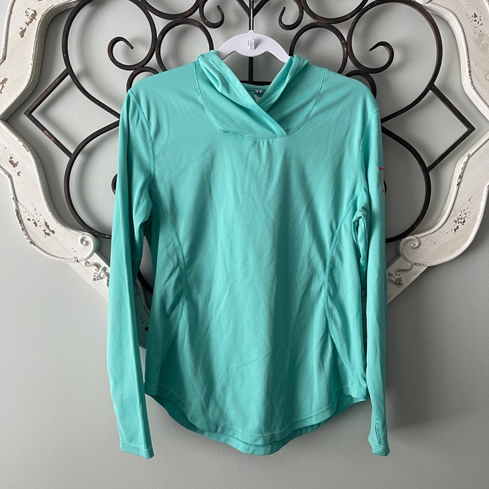 Women's Aqua Lightweight Hoodie Top
